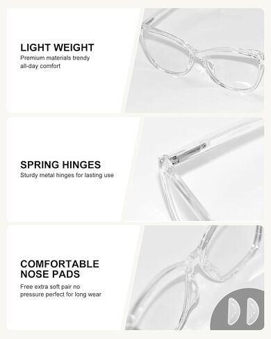 Blue Light Blocking Glasses Women, Cat Eye Blue Light Glasses for Computer Gaming UV Protection & Anti Eyestrain Gift in Saudi Arabia