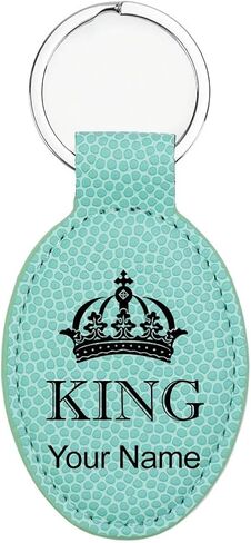 LaserGram Oval Keychain, King Crown, Personalized Engraving Included in Kuwait
