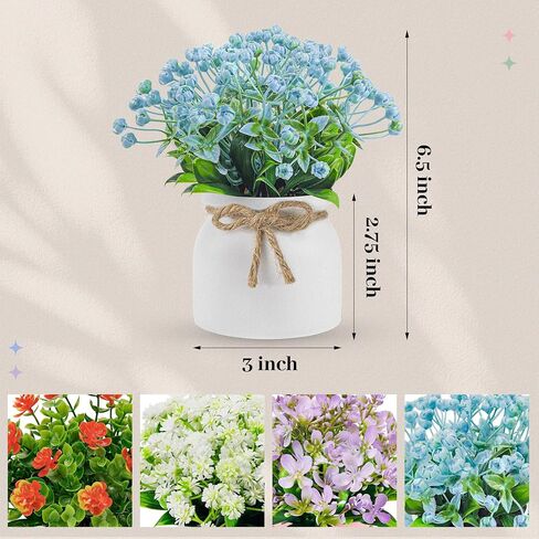 Der Rose 4 Pack Fake Flowers Artificial Plants Indoor for Home Kitchen Office Dining Centerpiece Table Decorations in Saudi Arabia