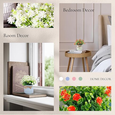 Der Rose 4 Pack Fake Flowers Artificial Plants Indoor for Home Kitchen Office Dining Centerpiece Table Decorations in Saudi Arabia