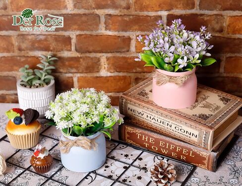 Der Rose 4 Pack Fake Flowers Artificial Plants Indoor for Home Kitchen Office Dining Centerpiece Table Decorations in Saudi Arabia