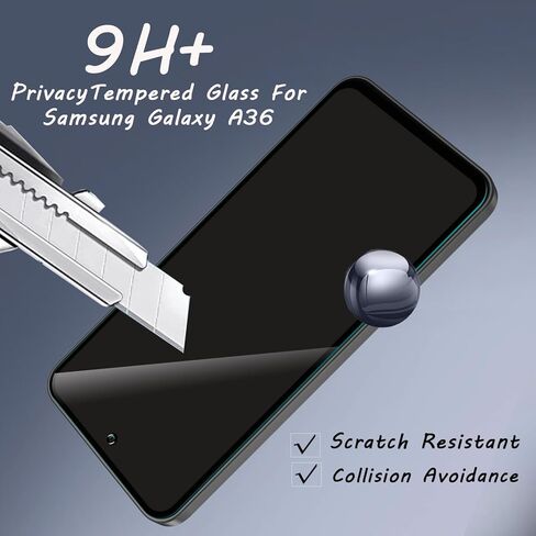 2+2 Pack Privacy Screen Protector for Samsung Galaxy S24 FE 5G with 2 Camera Lens Protector, Anti-Spy Tempered Glass Film, Full Coverage, Anti-Scratch, Bubble Free, Easy Installation in Kuwait