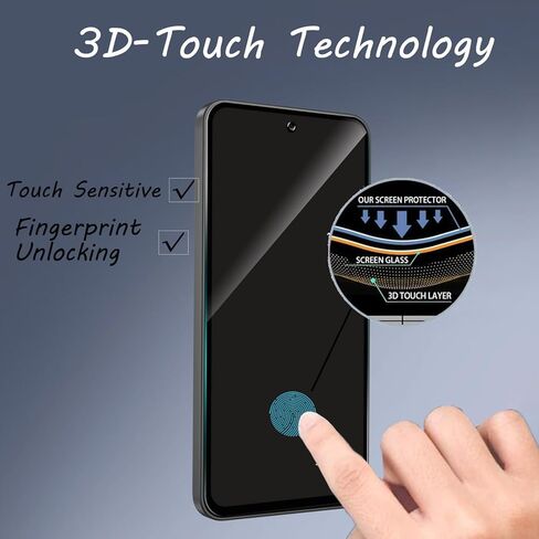 2+2 Pack Privacy Screen Protector for Samsung Galaxy S24 FE 5G with 2 Camera Lens Protector, Anti-Spy Tempered Glass Film, Full Coverage, Anti-Scratch, Bubble Free, Easy Installation in Kuwait