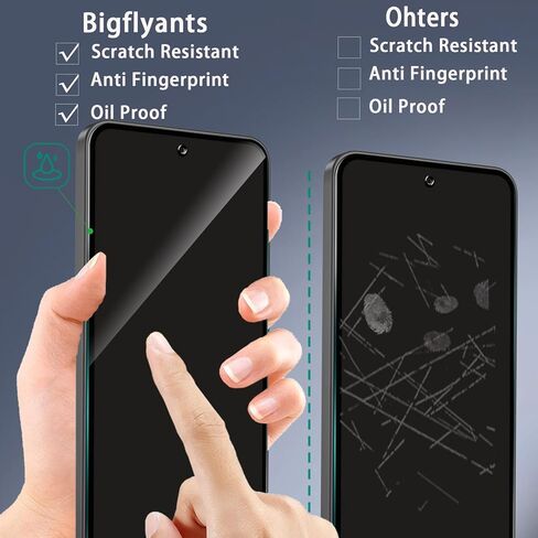 2+2 Pack Privacy Screen Protector for Samsung Galaxy S24 FE 5G with 2 Camera Lens Protector, Anti-Spy Tempered Glass Film, Full Coverage, Anti-Scratch, Bubble Free, Easy Installation in Kuwait