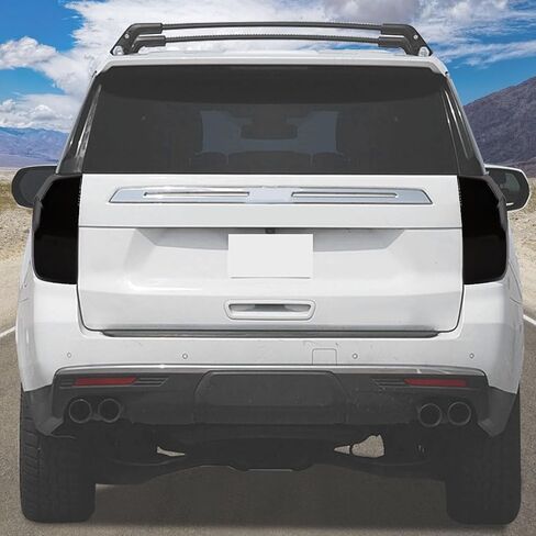 Jimen Fit for Chevrolet Suburban/Chevy Tahoe 2020-2023, Smoked Rear Tail Light Bezel Taillight Tint Cover Trim in Saudi Arabia