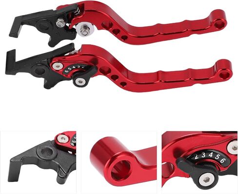 2Pcs Motorcycle Brake Lever, Universal CNC Aluminum Alloy Motorcycle Clutch Brake Handle Lever Replacement Accessories for Pit Dirt Bike Motor Motocross Motorcycle (Red) in Saudi Arabia