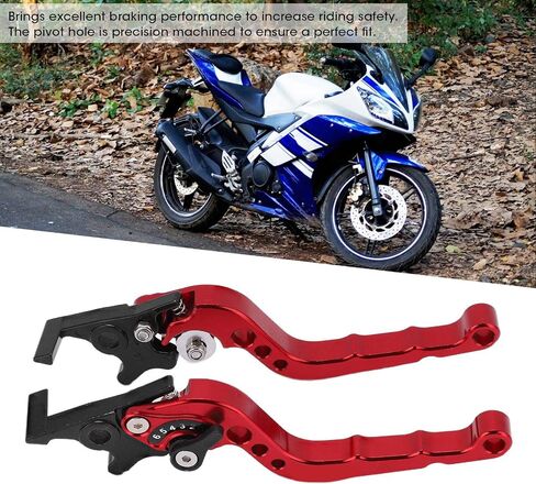 2Pcs Motorcycle Brake Lever, Universal CNC Aluminum Alloy Motorcycle Clutch Brake Handle Lever Replacement Accessories for Pit Dirt Bike Motor Motocross Motorcycle (Red) in Saudi Arabia