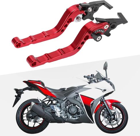 2Pcs Motorcycle Brake Lever, Universal CNC Aluminum Alloy Motorcycle Clutch Brake Handle Lever Replacement Accessories for Pit Dirt Bike Motor Motocross Motorcycle (Red) in Saudi Arabia