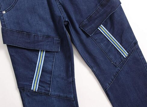 Men's Biker Moto Style Distressed Slim Fit Straight Leg Stretch Denim Jeans in Saudi Arabia