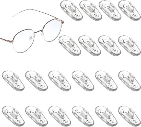 Push in Glasses Nose Pads 10 Pairs 15mm Silicone Air Chamber Glasses Nose Pad Replacement Kit Anti Slip Noses Piece Glass Accessories for Eye Glass Sunglasses - Clear in Saudi Arabia
