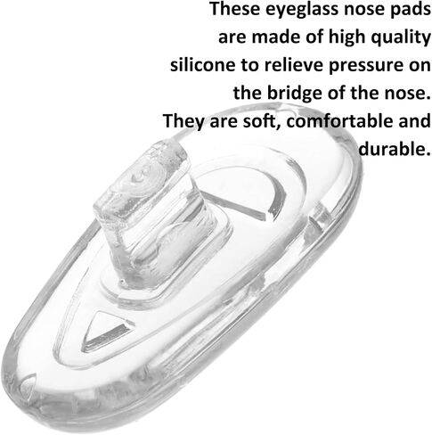 Push in Glasses Nose Pads 10 Pairs 15mm Silicone Air Chamber Glasses Nose Pad Replacement Kit Anti Slip Noses Piece Glass Accessories for Eye Glass Sunglasses - Clear in Saudi Arabia