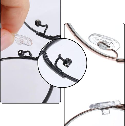 Push in Glasses Nose Pads 10 Pairs 15mm Silicone Air Chamber Glasses Nose Pad Replacement Kit Anti Slip Noses Piece Glass Accessories for Eye Glass Sunglasses - Clear in Saudi Arabia