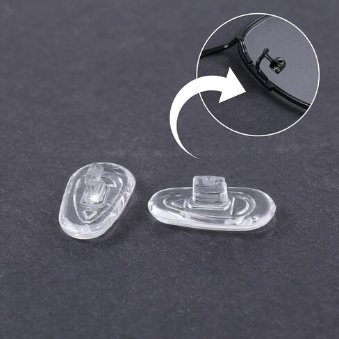 Push in Glasses Nose Pads 10 Pairs 15mm Silicone Air Chamber Glasses Nose Pad Replacement Kit Anti Slip Noses Piece Glass Accessories for Eye Glass Sunglasses - Clear in Saudi Arabia