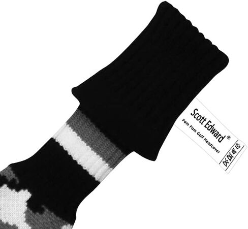 Scott Edward Scottish Style Golf Club Cover with a Pom Pom Set of 3 Fits Well Driver(460cc) Fairway Wood and Hybrid(UT) with Rotating Club Number Tags for Male/Female Golfers (Blue White Black) in Kuwait