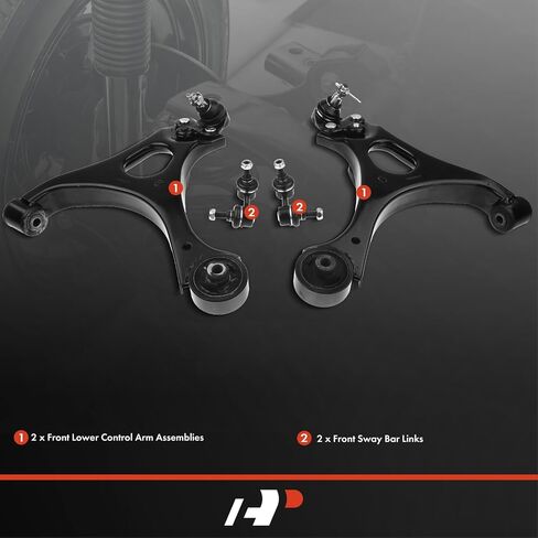 A-Premium Set of 4, Front Lower Control Arm, Sway Bar Link, Compatible with Honda Civic 2006-2011 & Acura CSX 2006-2011 in Saudi Arabia