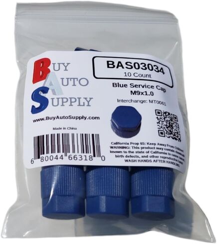 Buy Auto Supply # BAS03034 (10 Count) M9x1.0 Thread Blue Low Side A/C Service Cap Charge Port Valve for Air Conditioning Systems Aftermarket Replacement For MT0061, 59932 in Kuwait