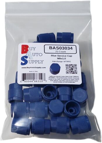 Buy Auto Supply # BAS03034 (10 Count) M9x1.0 Thread Blue Low Side A/C Service Cap Charge Port Valve for Air Conditioning Systems Aftermarket Replacement For MT0061, 59932 in Kuwait