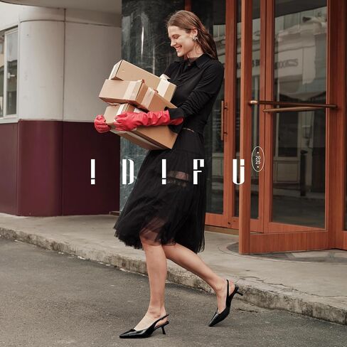 IDIFU IN2 Kitten Heels Closed Toe Slingback Pointed Toe Women's Pumps Dressy Dress Shoes for Women Low Comfortable Short Heels Wedding Prom Bridal Party Work Business Office Formal Pumps Shoes in Saudi Arabia