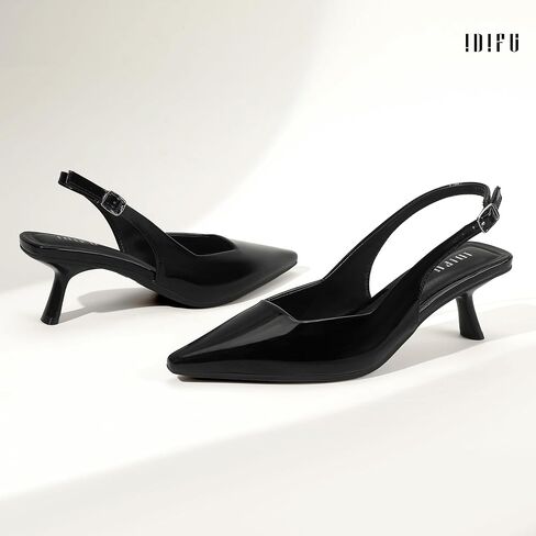 IDIFU IN2 Kitten Heels Closed Toe Slingback Pointed Toe Women's Pumps Dressy Dress Shoes for Women Low Comfortable Short Heels Wedding Prom Bridal Party Work Business Office Formal Pumps Shoes in Saudi Arabia