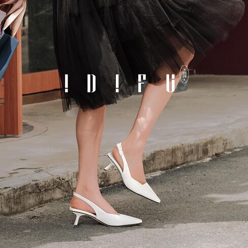 idifu in2 Slingback Low Histten Slingback مغلق في أعقاب إصبع القدم مضخات زفاف حفل زفاف حفلة موسيقية الحفلات الحذاء in Kuwait