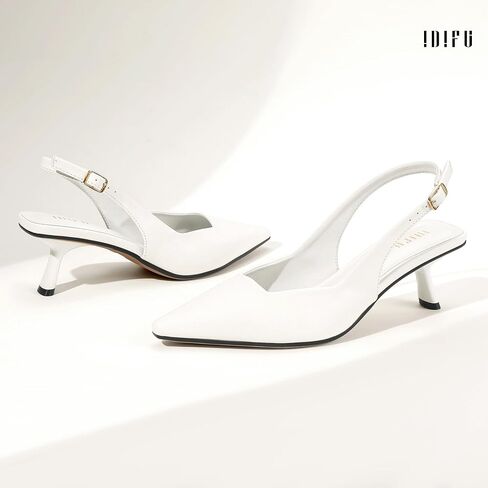 idifu in2 Slingback Low Histten Slingback مغلق في أعقاب إصبع القدم مضخات زفاف حفل زفاف حفلة موسيقية الحفلات الحذاء in Kuwait