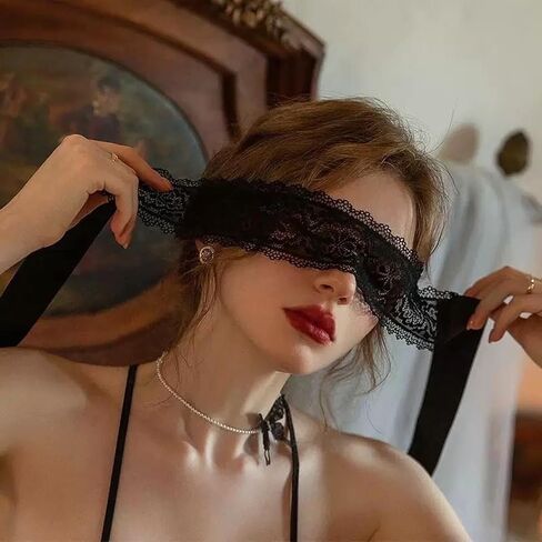 Lace Masquerade Mask Sexy Blindfold Black Eye Mask Hollow Flower Lace Eyemask for Costume Parties Valentine in Saudi Arabia