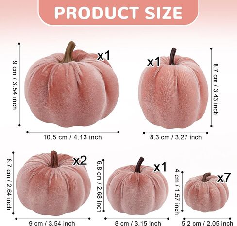 12 قطعة من القرع الصناعي المخملي للهالوين مصنوع يدويًا من القماش الإسفنجي لحصاد الخريف وقطعة مركزية لتزيين حفلات عيد الشكر - أزرق مخضر in Kuwait