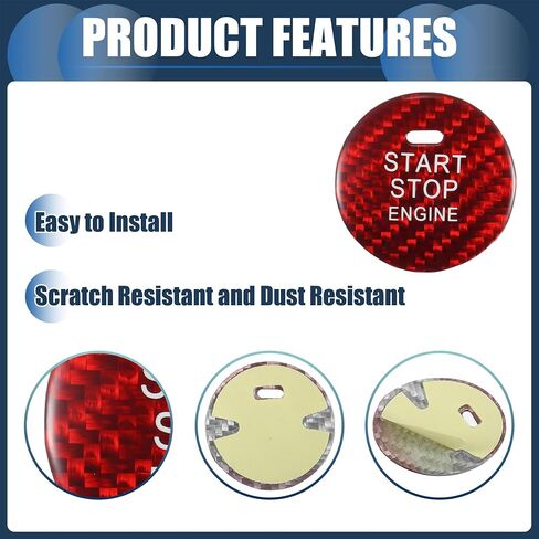 Engine Start Stop Button Cover, Front Ignition Starter Switch Sticker for Mazda 3 Black, 1 Pc in Saudi Arabia