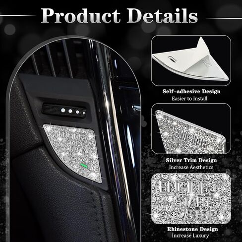 TOMALL Bling Car Engine Start Stop Button Cover Compatible with Cadillac ATS ATS-L 2013-2019 Diamond Push Start Stop Button Cover Bling Engine Ignition Ring Sparkly Surrounding Trim Accessory for Car in Saudi Arabia