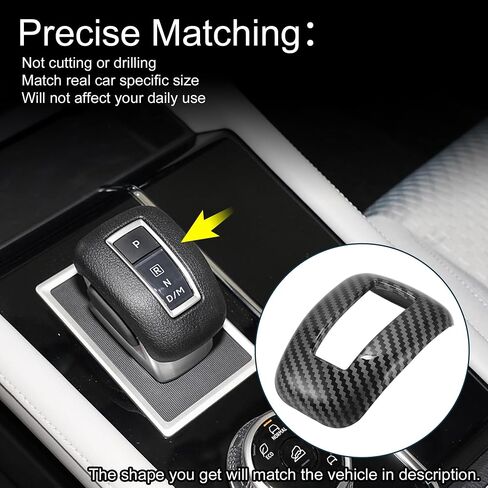 ABS Gear Shift Knob Button Cover for Mitsubishi Outlander 2022 2023 2024 Carbon Fiber Black in Saudi Arabia