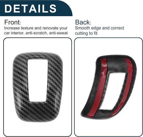 ABS Gear Shift Knob Button Cover for Mitsubishi Outlander 2022 2023 2024 Carbon Fiber Black in Saudi Arabia