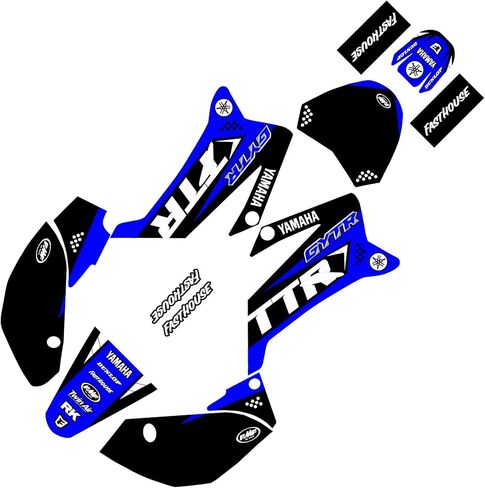 رسومات سباق المنصة الزرقاء تناسب 2008-2025 Yamaha TTR110 ملصق لاصق TTR 110 08-25 in Saudi Arabia