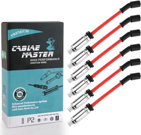 10.2 MM Racing Spark Plug Wires for Silverado 1500 Express 2500 Express 3500 Sierra 1500 Savana 2500 4.3L V6 2014-2022 RED in Saudi Arabia