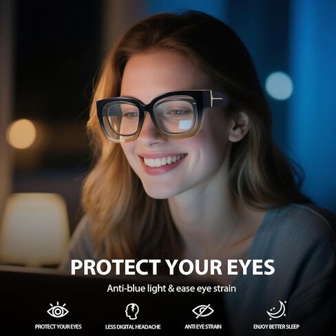 VIEWBETTER Fit Over Anti 99.99% Blue Light Glasses for Women, Oversized Anti-Blue Blocking Computer Gaming Screen Eyeglasses in Kuwait