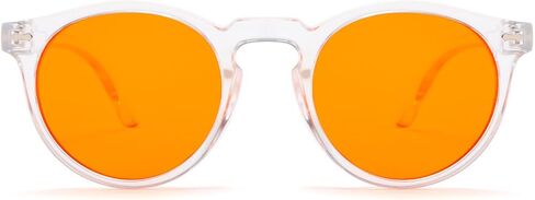 Long Keeper Blue Light Blocking Glasses for Computer Gaming Screen Retro Round Amber Blue Light Glasses Anti Glare Eyeglasses in Saudi Arabia
