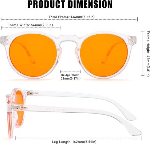 Long Keeper Blue Light Blocking Glasses for Computer Gaming Screen Retro Round Amber Blue Light Glasses Anti Glare Eyeglasses in Saudi Arabia