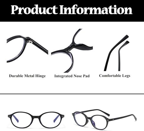 LJCZKA البيضاوي الضوء الأزرق حجب النظارات للنساء خمر إطار بيضاوي نظارات الطالب الذي يذاكر كثيرا Y2K نظارات مكافحة وهج نظارات الكمبيوتر in Kuwait