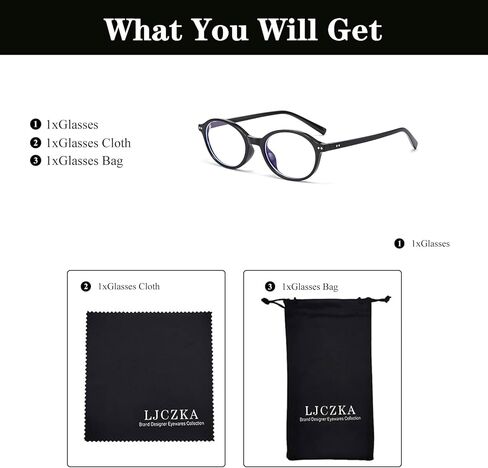 LJCZKA البيضاوي الضوء الأزرق حجب النظارات للنساء خمر إطار بيضاوي نظارات الطالب الذي يذاكر كثيرا Y2K نظارات مكافحة وهج نظارات الكمبيوتر in Kuwait