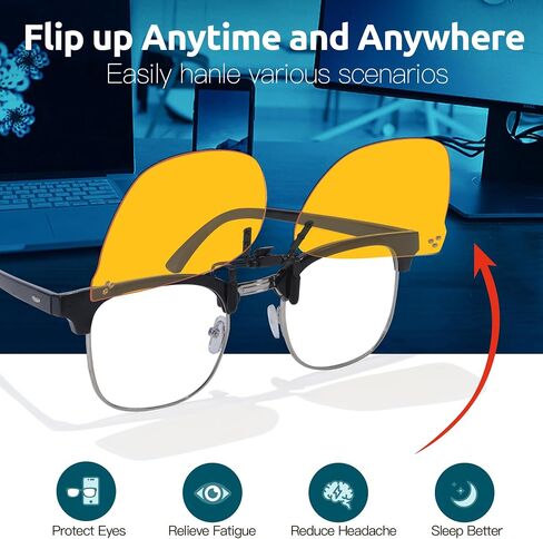 نظارات VIEWBETTER بمشبك على نظارات حجب الضوء الأزرق للعيون والحساسة للضوء بدون إطار للجنسين مشابك قابلة للطي BL3168 in Kuwait
