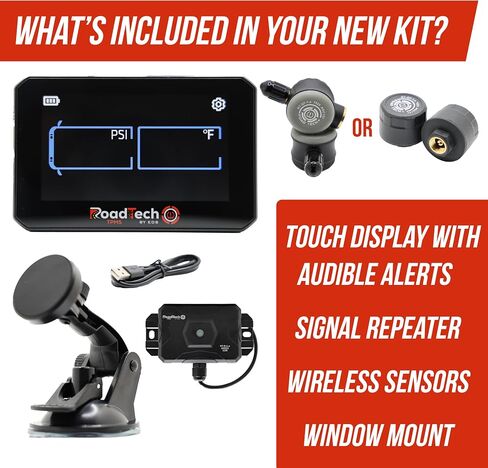 RoadTech TPMS Kit 4 Flow Through - نظام مراقبة ضغط الإطارات للمركبات الترفيهية والمقطورات ومركبات السحب in Kuwait