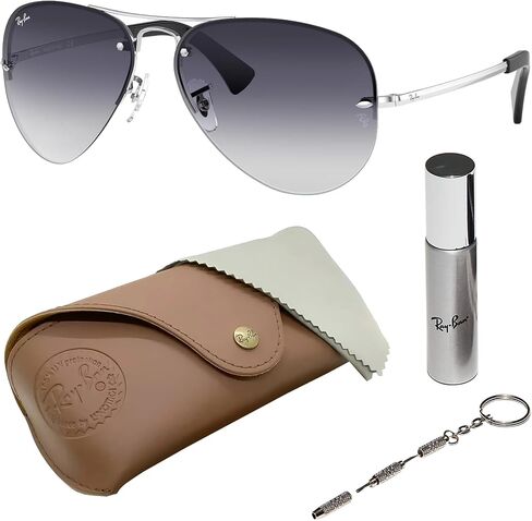 Ray-Ban RB3449 Pilot Shaped Sunglasses for Men & Women with Official RAYBAN Eyewear Kit in Saudi Arabia