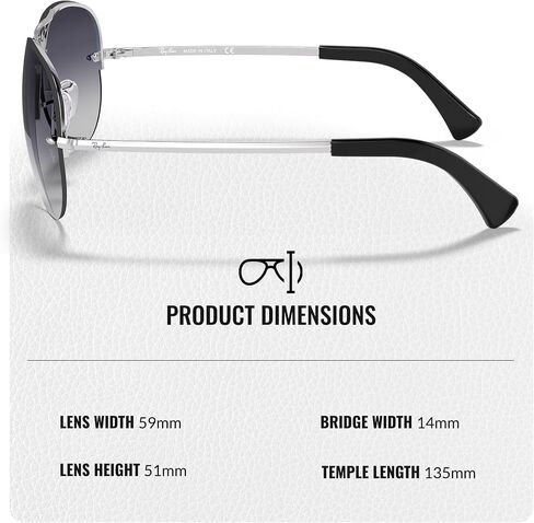 Ray-Ban RB3449 Pilot Shaped Sunglasses for Men & Women with Official RAYBAN Eyewear Kit in Saudi Arabia