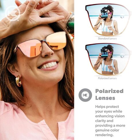 نظارات شمسية مستقطبة من Knockaround Cloud Catchers للرجال والنساء - عدسات مقاومة للصدمات مع حماية كاملة من الأشعة فوق البنفسجية 400 in Kuwait