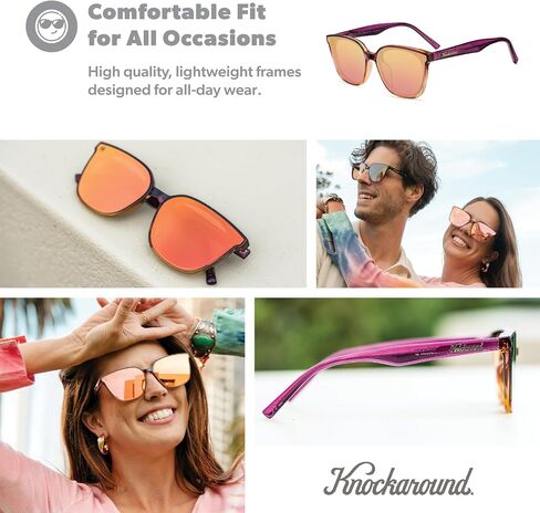 نظارات شمسية مستقطبة من Knockaround Cloud Catchers للرجال والنساء - عدسات مقاومة للصدمات مع حماية كاملة من الأشعة فوق البنفسجية 400 in Kuwait