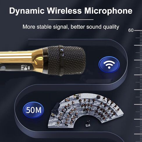 ميكروفون لاسلكي فقط لإدخال الميكروفون، ميكروفون متعدد الأغراض محمول باليد UHF مع جهاز استقبال قابل لإعادة الشحن (يعمل 4 ساعات) نطاق 114 قدم لمضخم الصوت وخلاط مكبر الصوت كاريوكي الكنيسة خطاب حفل زفاف الغناء in Kuwait