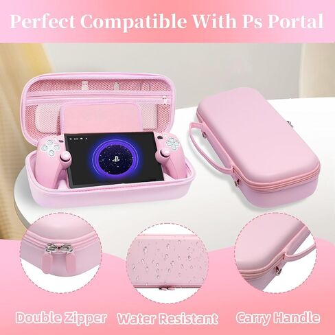 GUTIAL Accessories kit for Sony Playstation Portal - Black 5 in 1 Accessories Bundle for PS5 Portal with Carrying Case Protective Cover case and 2 Pack Screen Protector, Playstand, Thumb Grips Set in Kuwait