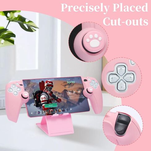 GUTIAL Accessories kit for Sony Playstation Portal - Black 5 in 1 Accessories Bundle for PS5 Portal with Carrying Case Protective Cover case and 2 Pack Screen Protector, Playstand, Thumb Grips Set in Kuwait