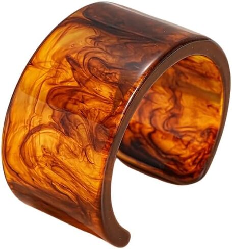 Resin Cuff Bangle Bracelet for Women Geometric Round Bangle Acrylic Statement Bracelet Irregular Wide Bracelets Retro Statement Party Jewelry in Saudi Arabia