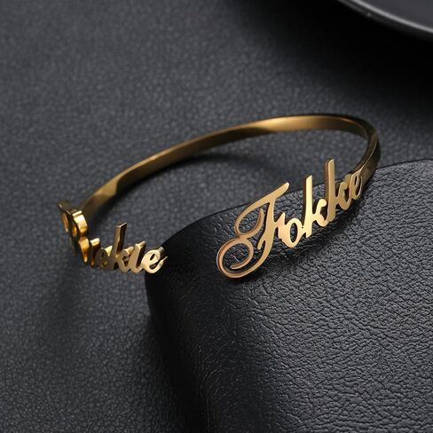 سوار الكفة المخصص سوار شخصي مع تصميم على شكل قلب أو اسم مزدوج، رسالة منقوشة، اقتباس أو اسم، ألوان فضية أو ذهبية أو ذهبية وردية، هدية مجوهرات مدروسة لعيد الميلاد والذكرى السنوية وعيد الحب in Kuwait