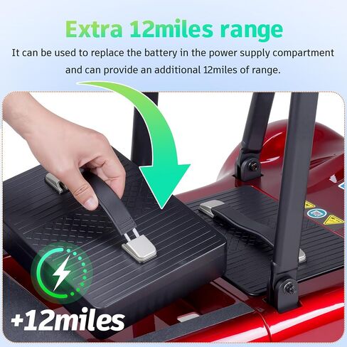 Mobility Scooter Spare Lithium Battery Accessories for YL-985 Mobility Scooters, 24V 12AH, Provides 12.4 Miles Range in Saudi Arabia